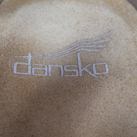 Dansko Viviam Pewter Silver Metallic Leather Open Toe Strappy Wedge Sandals - Picture 12 of 13